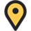 Gelbes Standort-Pin-Symbol von Lumio.
