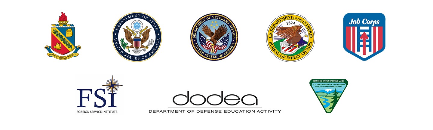 Collage of logos from various U.S. federal agencies each symbolizing a different federal department or service.