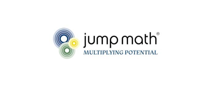 Jump Math logo with circular motifs in green and yellow and the slogan 'Multiplying Potential'.