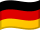 Icon of the German flag with horizontal black, red, and yellow stripes, representing Germany.